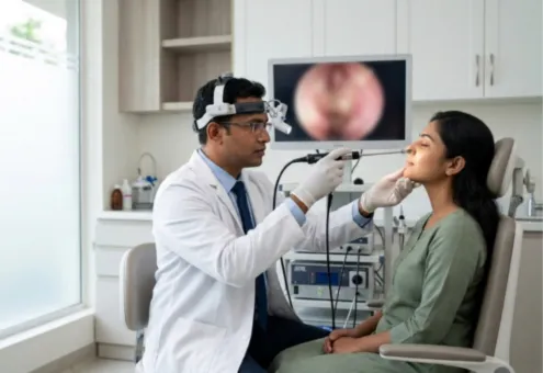 ENT consultation and examination